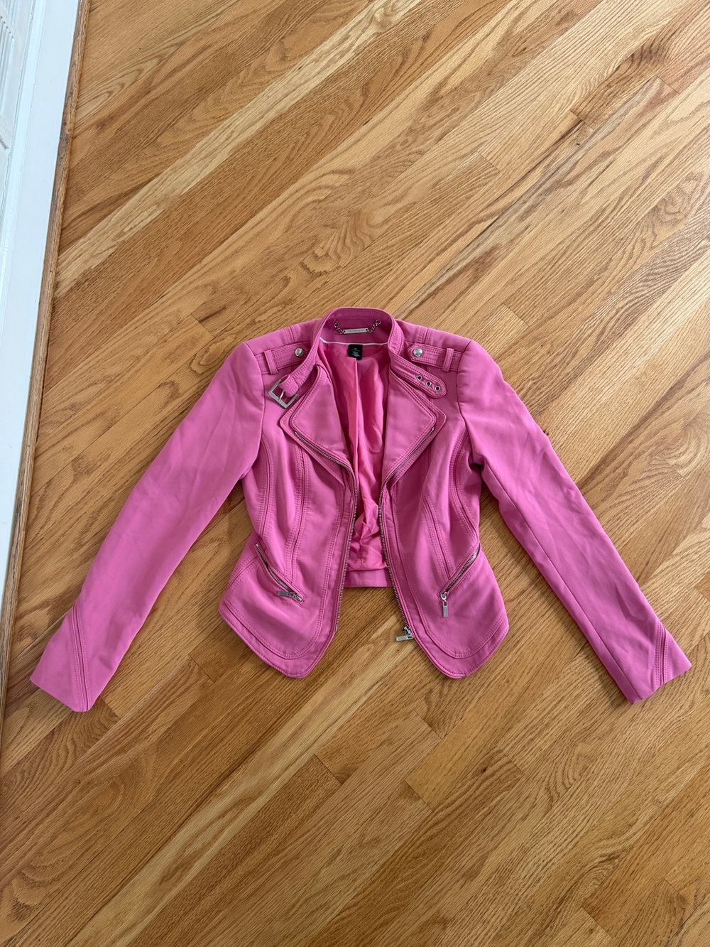 Pink jacket biker jacket blazer suit size 00 sexy